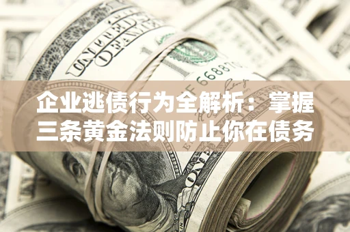 济南企业逃债行为全解析：掌握三条黄金法则防止你在债务乱局中“踩雷”